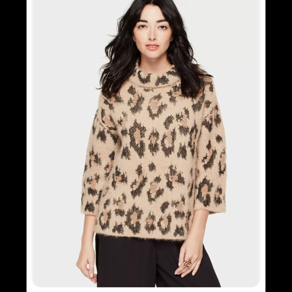 Kate Spade Women's Leopard Chunky Sweater Sz S